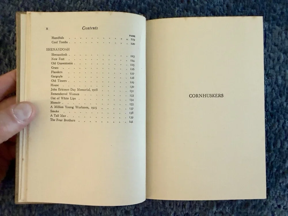 Cornhuskers Carl Sandburg 1918 Henry Holt Poetry Book No Dust Jacket
